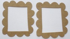 {4} MiNi SCALLOP FRAME – Bare Picture Frames Chipboard Die Cuts -2 1/4″ x 2 7/8″