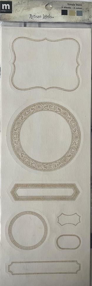 New Making Memories 36 ARTISIAN LABELS STICKERS GOLD BLACK SILVER free USA sh