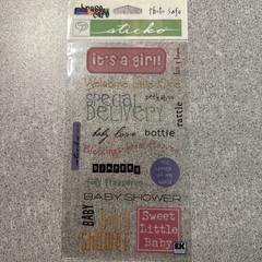 Sticko Phrase Cafe Classic Stickers EK Success Autocollants “ IT’S A GIRL “ NIP
