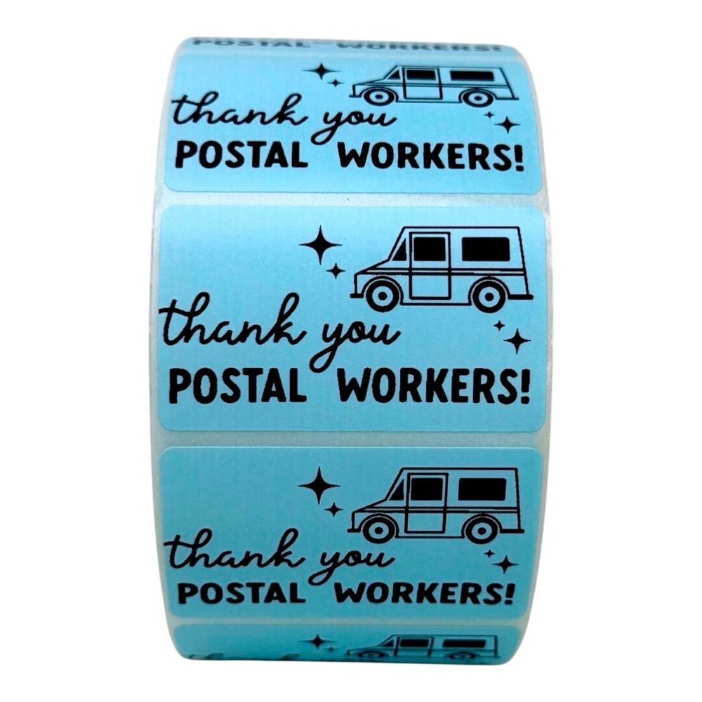 thank You Postal Workers rectangle labels | thermal sticker labels packaging
