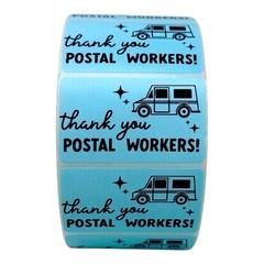 thank You Postal Workers rectangle labels | thermal sticker labels packaging