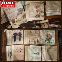 200 Sheets of Vintage Scrapbook Paper, Journaling Scrapbooking Supplies Craft De