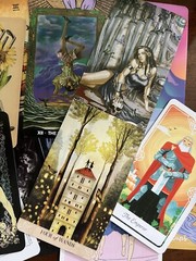Lot Of 45 Tarot Cards Lot Junk Journal Collage Ephemera Single Swap Arcana