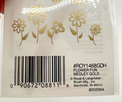 Royal & Langnickel FLOWER FUN MEDLEY GOLD Flowers 1 Sheet Rub On Transfers NOS