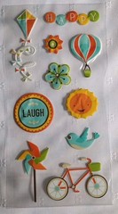 3Birds Sparkly Puffs Fun Dimensional Puffy Sparkle Stickers 8 sheets /401