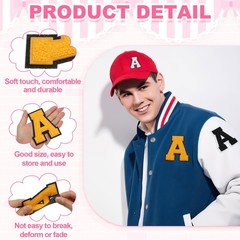 4″ Chenille Letter Patches,Yellow Chenille Initial A-Z Patches (Letter A)