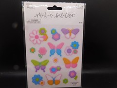 The paper studio stick a bilities Butterflies & Flowers 30pc