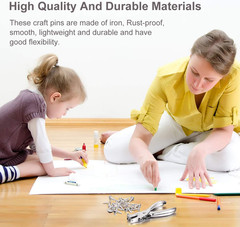 300 Pieces 3/4 Inch Paper Fasteners Small round Metal Brads with Hole Punch for