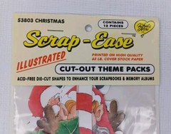 Vintage Scrap Ease Illustrated Cut Out Christmas Theme Citouts Scrapbooking Card