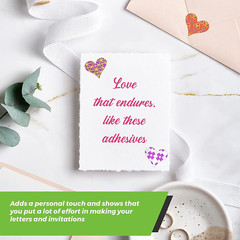 Valentines Heart Stickers with Assorted Patterns Metallic Sticker Hearts in Pink