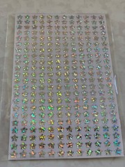 SILVER STAR STICKERS SILVER STARS 288 pcs
