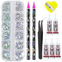 Versatile 2784PCS Rhinestones with Tweezers & Glue – Ideal for Nail & Makeup Art