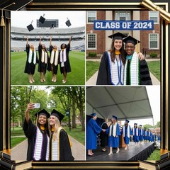 6 PCS 67 Inch Teacher Graduation Stole 2026 Satin Honor Sash College Student