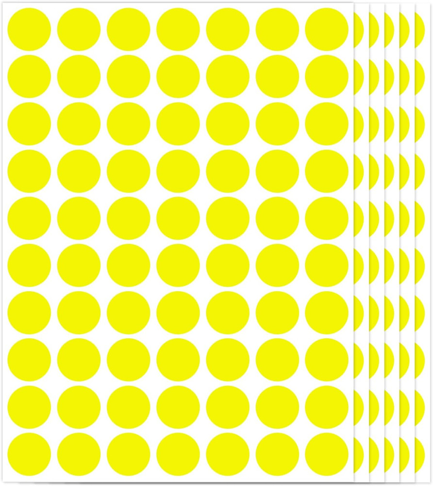 1400 PCS Yellow Circle Dot Stickers 3/4″ round Color Coding Label Stickers (Yell