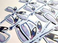 K&Company Dragonfly Watercolor Cardstock Ephemera 4pc Vertical Border Strips