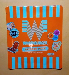 Whataburger Sticker Pack – 8 Stickers, Food & Drink Theme, Orange/White