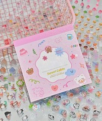 Pre-Cut Cute Portable Stickers Book for Scrapbooking – Love Theme Small Ephem…