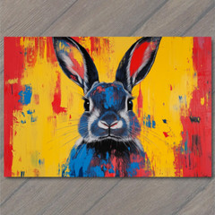 STICKER Bunny Rabbit Easter Color Explosion Whimsical Bright Pop Art Neon Fun