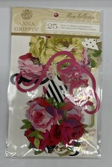 Anna Griffin Vtg Rose Collection 25 Diecut Floral Embellish Craft Retired 2016