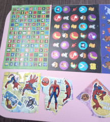 (4) Pirates Stickers and Assorted Spider Man Stickers