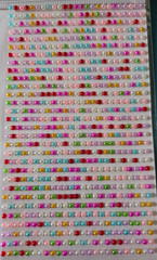 CraftbuddyUS 750 pcs x 3mm (30 Stripes) Self Adhesive MIXED Pearl Round Gems