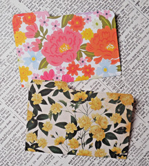 8 Mini File Folders Scrapbook Junk Journal Card Making Botanical Patterns