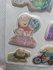 Vintage Holographic Hologram Sports Ziggy American Greetings Puffy Stickers Wow
