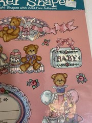 Vintage Frances Meyer Baby Stickers Jumbo Girls 8 1/2 x 11 Scrapbook USA Lot 2