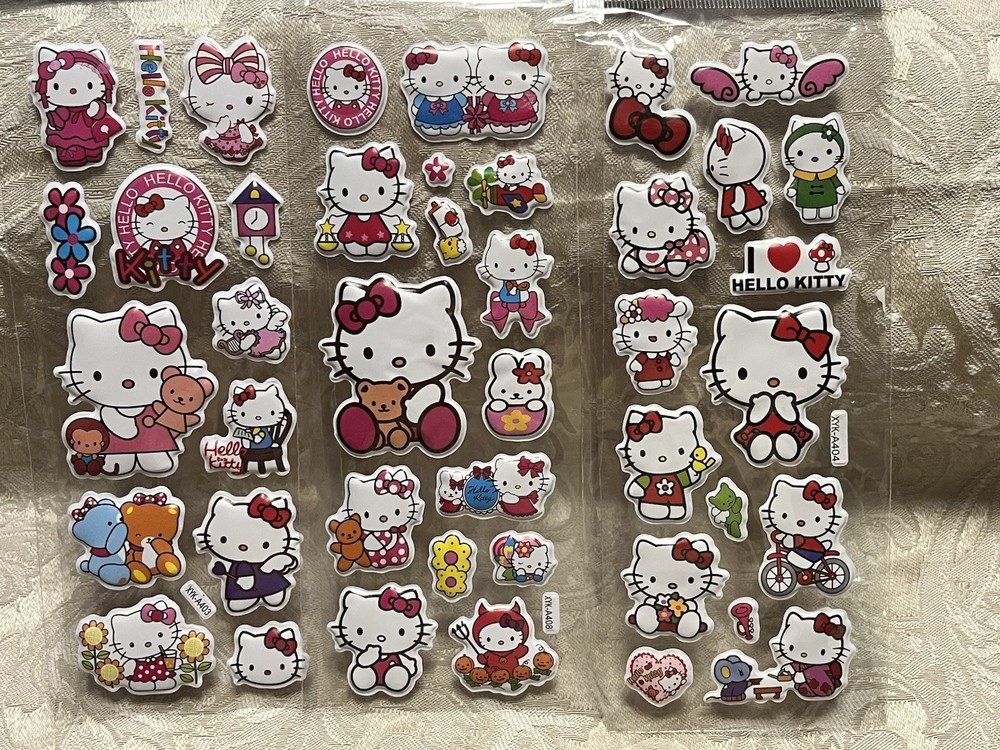 Retro Vintage Look Hello Kitty 3D Bubble Puffy Stickers 3 sets (#38)