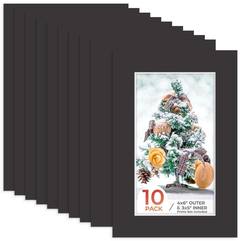 4×6 Photo Mat with White Core Bevel Edge 2.5×4.5 Openings Acid Free Framing …