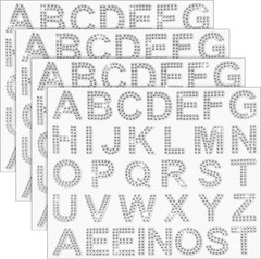 136 Pieces Rhinestone Letters Iron Stick on Sticker Large Glitter Bling Silver