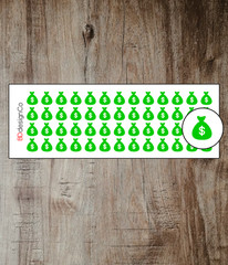 Money Pay Day Planner Reminder Stickers 52 Matte or Glossy Paper Kiss Cut (#149)