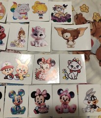 Bulk Lot Of 10 Disney Princess Mickey Looney Tunes Marie Cat Die Cut Stickers