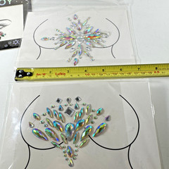 PARTY JOY 3X Self-Adhesive COSTUME Jewel Swirls for FACE/CLEAVAGE