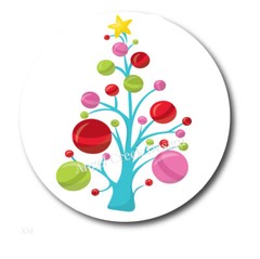 Bright Color Christmas Tree Ornaments Holiday Envelope Seals Christmas Labels