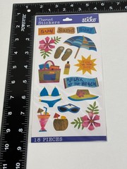 Sticko Sun Surf Sand Themed Stickers 18 Pcs Beach Summer