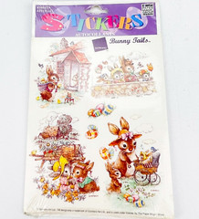 Vtg Giordano Easter Bunny Tail Rabbit Eggs Stickers Paper Magic Group 4 Sheets