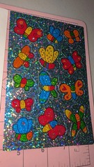Vintage Stickers American Greetings Sparkle Butterflies /Alphabet Lot 2 Sheets