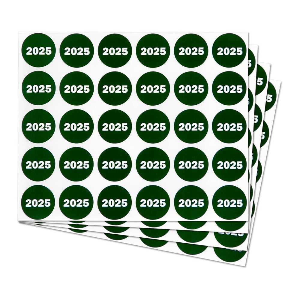 3 Pack of 900 Labels – 2025 Year Stickers, 0.75 inch Circle Dot, Color Coded …