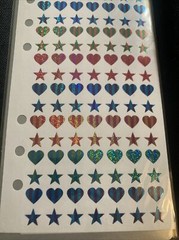Vtg Stickopotamus Stickers Prism Hearts & Stars Small Colourful Shapes Rainbow