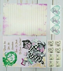 100 Pcs~Alice In Wonderland~Junk Journal Starter Kit~Scrapbooks~Planners~Crafts