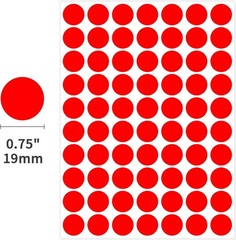 1400 PCS Red Circle Dot Stickers 3/4″ Round Color Coding Label Stickers Red