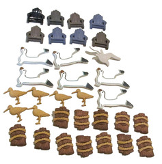 Lot of 33 Seashore Themed Flatbacks For Crafting – Seagulls, Chairs – NEW (#40)