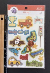 7 Pks BABY BOY Stickers — Trains Transportation Baby Objects Firetruck Police