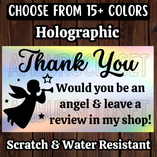 50 THANK YOU STICKERS 2.25″ HANDMADE LABELS Review ANGEL SCRATCH RESISTANT