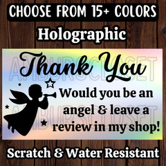 50 THANK YOU STICKERS 2.25″ HANDMADE LABELS Review ANGEL SCRATCH RESISTANT