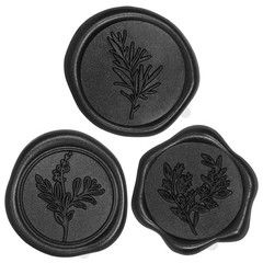 Black Wax Seal Stickers (60 Pcs, 3 Designs in 1 Pack) Premium Envelope Seal S…