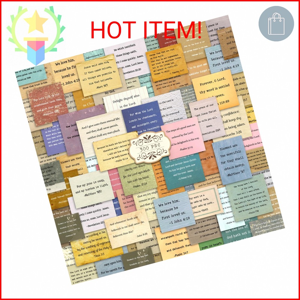 300 PCS Vintage Bible Verse Stickers, Typewriter Style Christian Stickers, Inspi