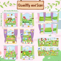 12 Sets Spring Nature Flower Scene Sticker Outside the Window Craft Kit for K…