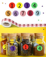 4500 Circle Number Stickers 1-9, 9 Colors, 1/2 Inch Inventory Labels for Organiz